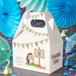 Fantasy Cute Lycklig Hedgehog Forest Birthday Presentaskar