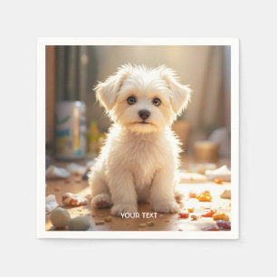 Fantasy Cute Lycklig Malta Puppy Pappersservett