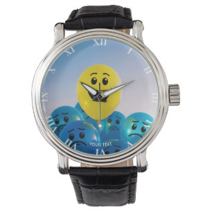 Fantasy Cute Lycklig och Ledsen Armbandsur