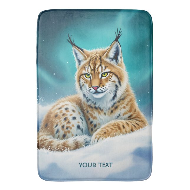 Fantasy Cute Lynx Unge Winter Badrumsmatta (Framsidan (Vertikal))