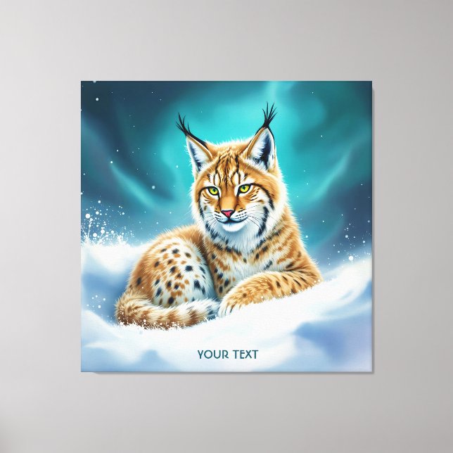Fantasy Cute Lynx Unge Winter Canvastryck (Framsida)
