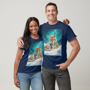 Fantasy Cute Lynx Unge Winter T Shirt