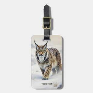 Fantasy Cute Lynx Winter Snö Bagagebricka