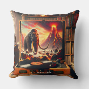 Fantasy Cute Mammoth Vinyl Player Kudde