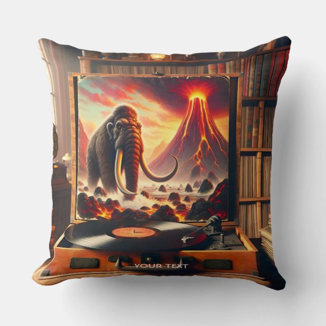 Fantasy Cute Mammoth Vinyl Player Kudde (Framsida)
