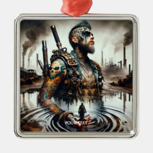 Fantasy Cute Man Tattoo Vatten Julgransprydnad Metall
