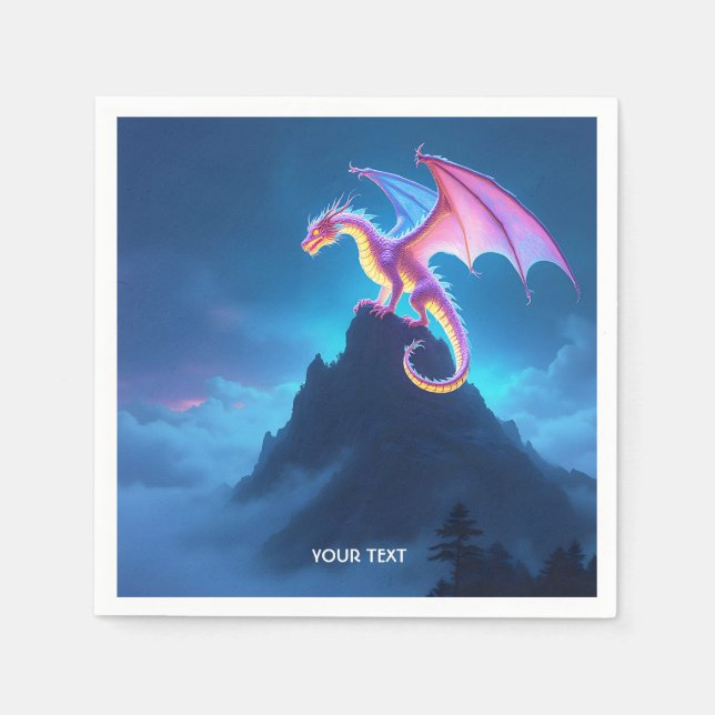 Fantasy Cute Mist Shrouded Dragon Pappersservett (Framsidan)
