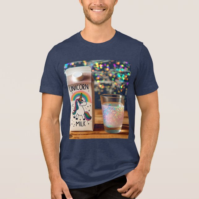 Fantasy Cute Mjölk Unicorn Rainbow T Shirt (Framsida)