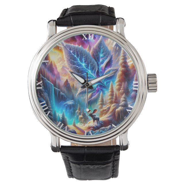 Fantasy Cute Moose Löv Färg Armbandsur (Framsida)