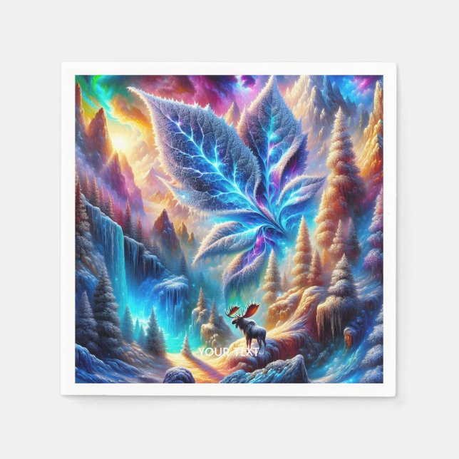 Fantasy Cute Moose Löv Färg Pappersservett (Framsidan)