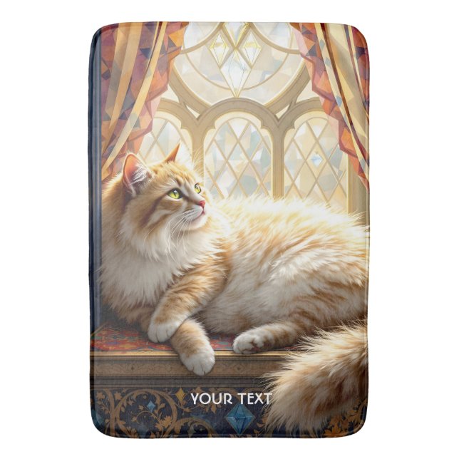 Fantasy Cute-morgonfönsterkatt Badrumsmatta (Framsidan (Vertikal))