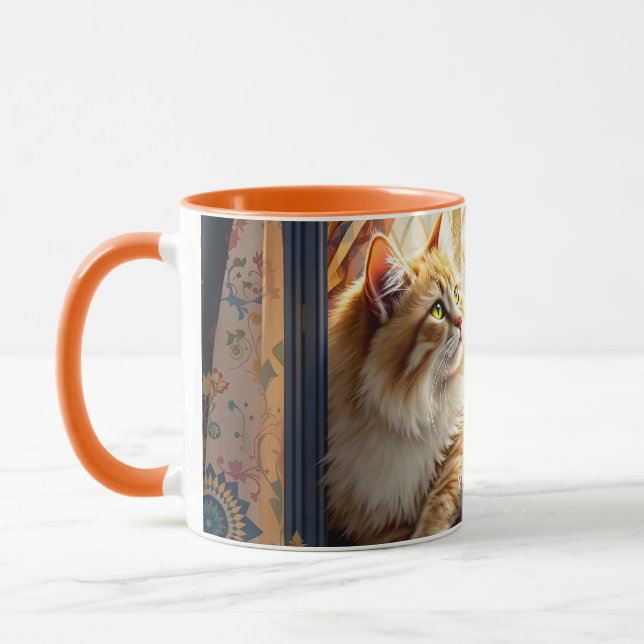 Fantasy Cute-morgonfönsterkatt Mugg (Vänster)