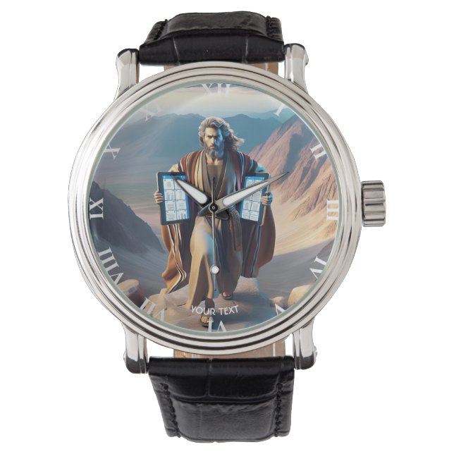Fantasy Cute Moses Ten Commandations Armbandsur (Framsida)