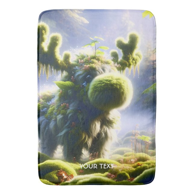Fantasy Cute Moss Moose Forest Badrumsmatta (Framsidan (Vertikal))