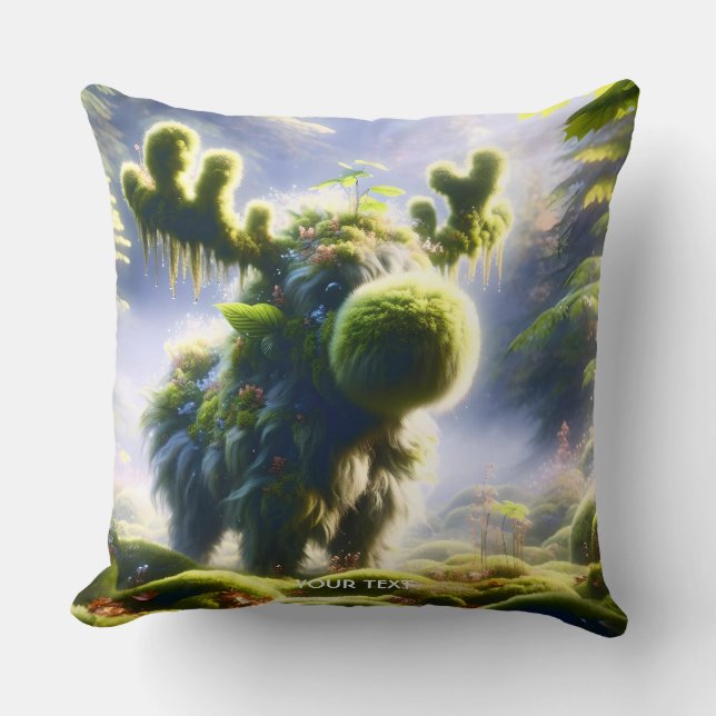 Fantasy Cute Moss Moose Forest Kudde (Framsida)