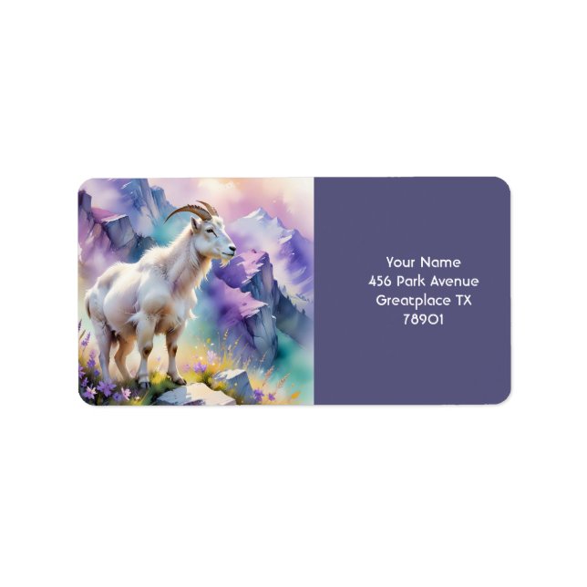 Fantasy Cute Mounat Meadow Adressetikett (Framsidan)