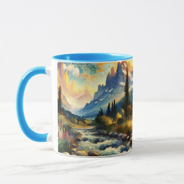 Fantasy Cute Mounts liggande Sunset Mugg (Vänster)