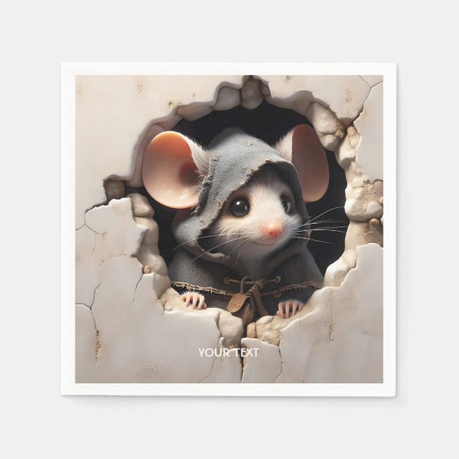 Fantasy Cute Mouse Cracking Wall Pappersservett (Framsidan)