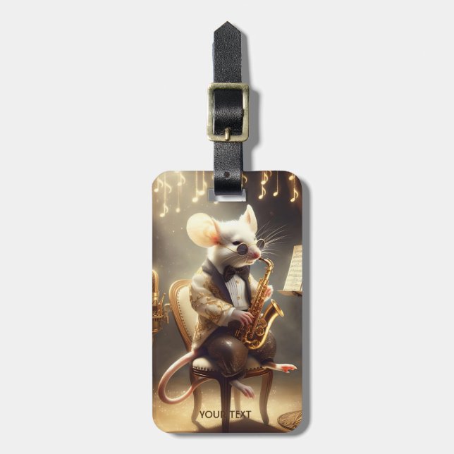 Fantasy Cute Mouse spelar musik Bagagebricka (Vertikal Framsida)