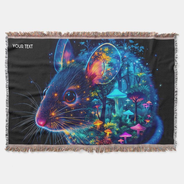 Fantasy Cute Mouse svampar Forest Filt (Framsidan)