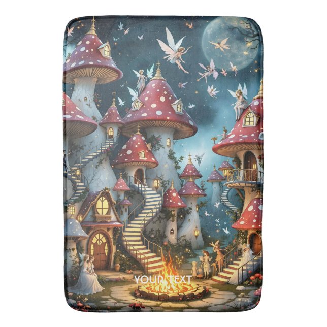 Fantasy Cute Mushroom Forest Realm Badrumsmatta (Framsidan (Vertikal))
