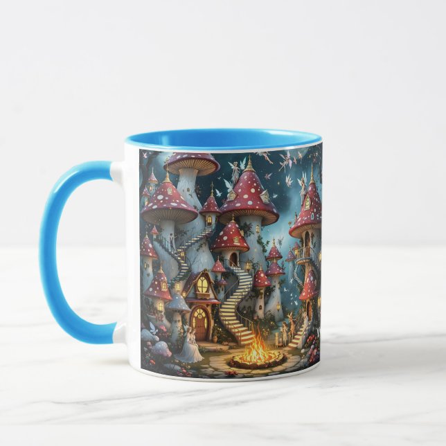 Fantasy Cute Mushroom Forest Realm Mugg (Vänster)