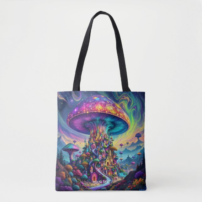 Fantasy Cute Mushroom Rainbow Himmel Tygkasse (Framsida)
