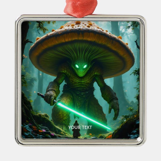 Fantasy Cute Mushroom Saber Forest Julgransprydnad Metall (Framsidan)