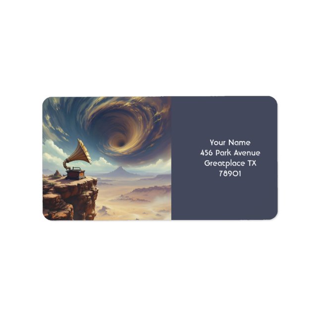 Fantasy Cute Music of Desert Adressetikett (Framsidan)