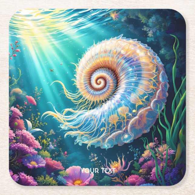 Fantasy Cute Natur Underwater World Underlägg Papper Kvadrat (Framsidan)