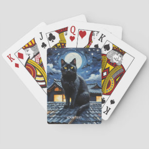 Fantasy Cute Night Stars Cat Casinokort