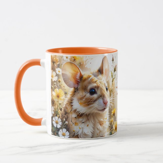 Fantasy Cute Nyfiken Mouse Garden Mugg (Vänster)