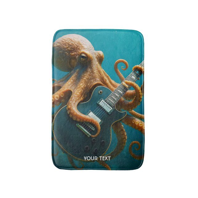 Fantasy Cute Octopus Spelar Guitar Badrumsmatta (Framsidan (Vertikal))