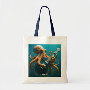 Fantasy Cute Octopus Spelar Guitar Tygkasse