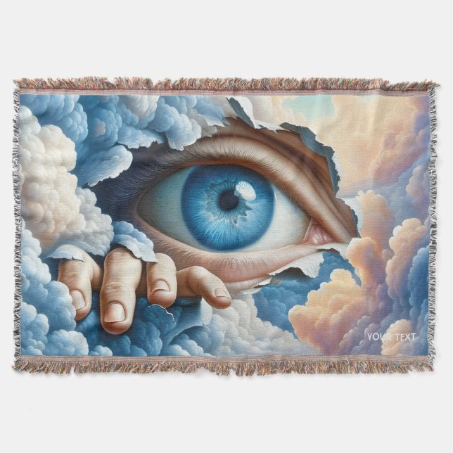 Fantasy Cute Öga Clouds Hand Filt (Framsidan)