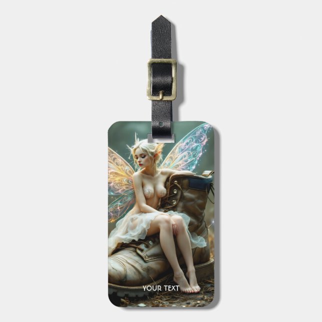 Fantasy Cute Old Big Boot Bagagebricka (Vertikal Framsida)