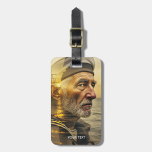 Fantasy Cute Old Sailor Sea Bagagebricka