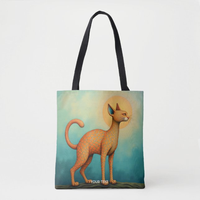 Fantasy Cute Orange Abstrakt Cat Tygkasse (Framsida)
