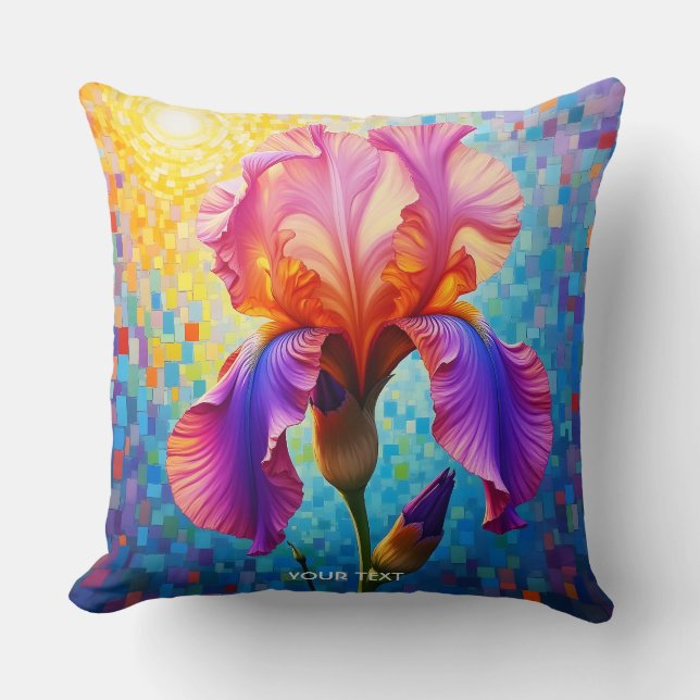 Fantasy Cute  Orange Pink Flower Kudde (Framsida)