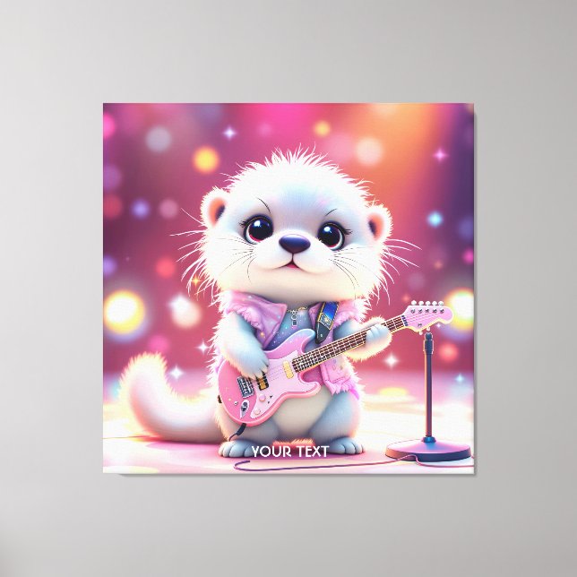 Fantasy Cute Otter Pop Star Canvastryck (Framsida)