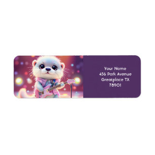 Fantasy Cute Otter Pop Star Returadress Etikett