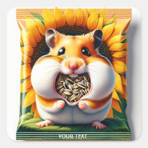 Fantasy Cute Packet Seeds Hamster Fyrkantigt Klistermärke