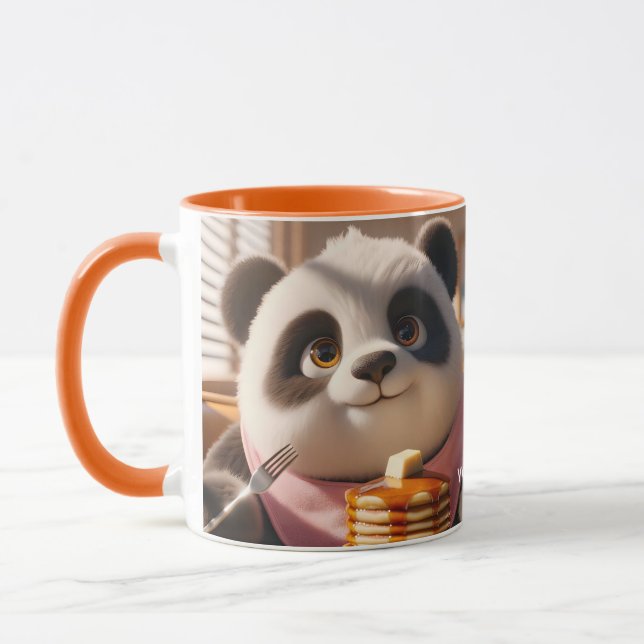 Fantasy Cute Panda Eating Pancakes Mugg (Vänster)