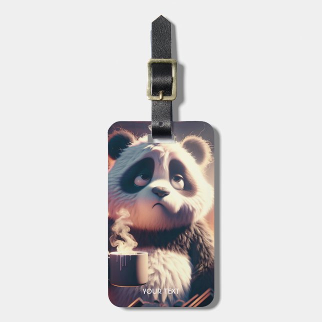 Fantasy Cute Panda Kopp Coffee Bagagebricka (Vertikal Framsida)