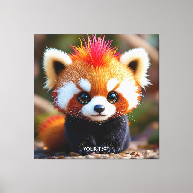 Fantasy Cute Panda Red Hai Canvastryck (Framsida)
