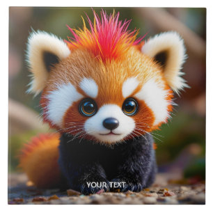 Fantasy Cute Panda Red Hai Kakelplatta