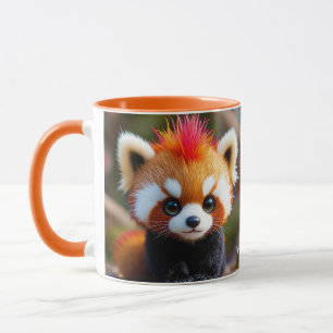 Fantasy Cute Panda Red Hai Mugg