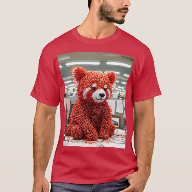 Fantasy Cute Paper Clip Bear T Shirt (Framsida)