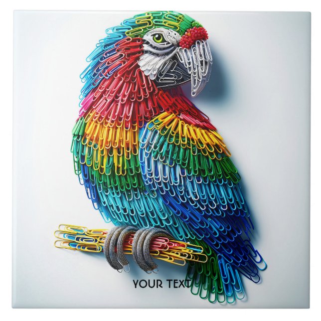 Fantasy Cute Papper Clips Bird Kakelplatta (Framsidan)