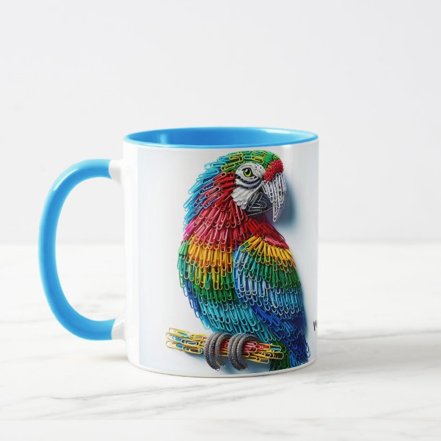 Fantasy Cute Papper Clips Bird Mugg (Vänster)